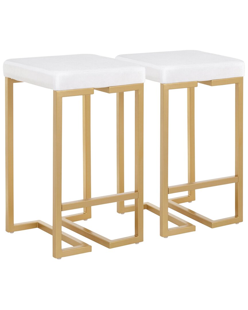 Lumisource Set Of 2 Midas Counter Stools In Gold