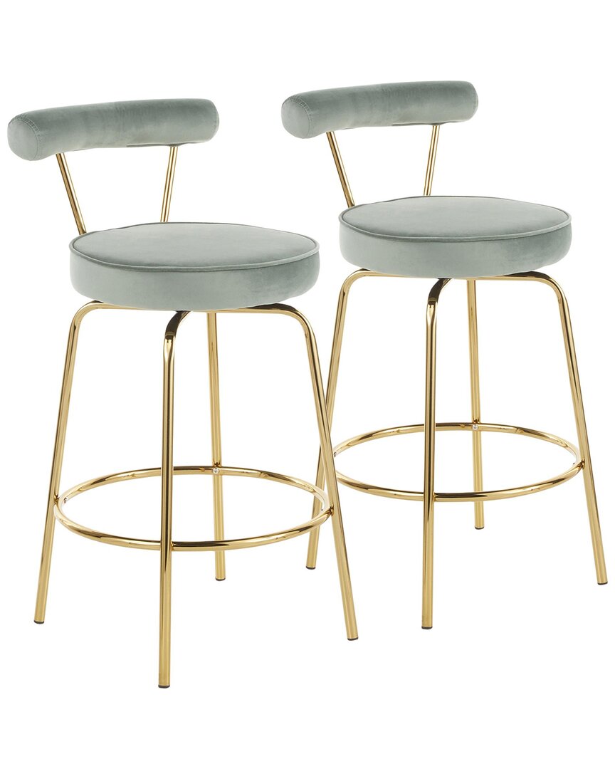 Lumisource Set Of 2 Rhonda Counter Stools In Gold