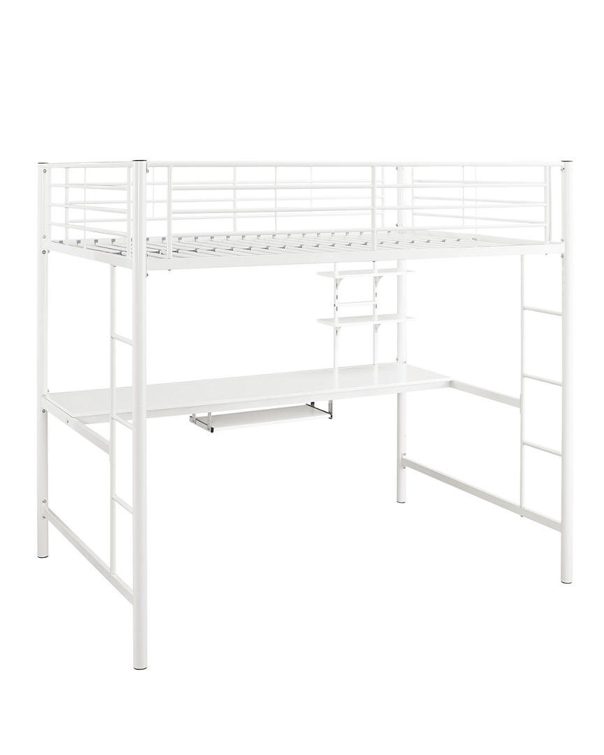 Hewson Premium Metal Full Size Loft Bed With Workstation