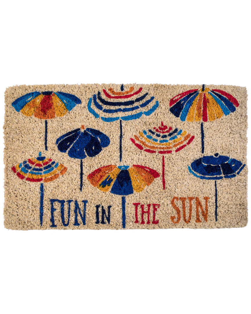 Entryways Fun In The Sun Handwoven Coconut Fiber Doormat