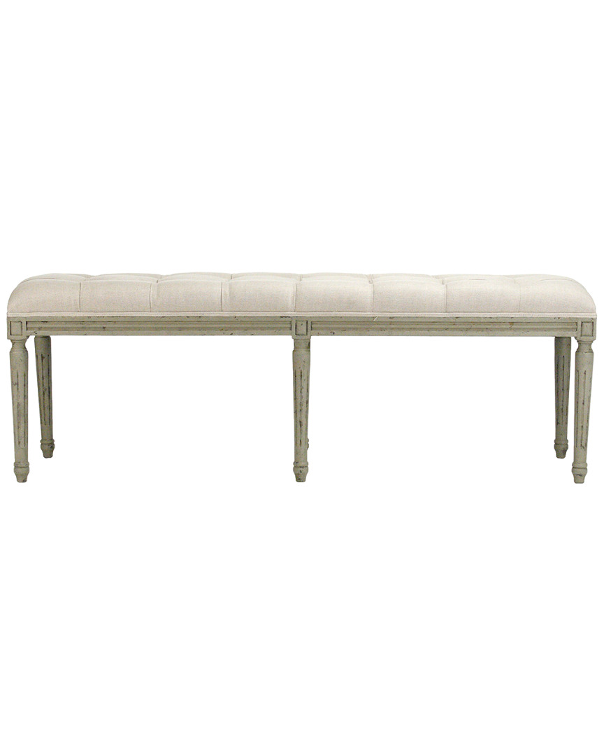 Zentique Louis Tufted Bench In White