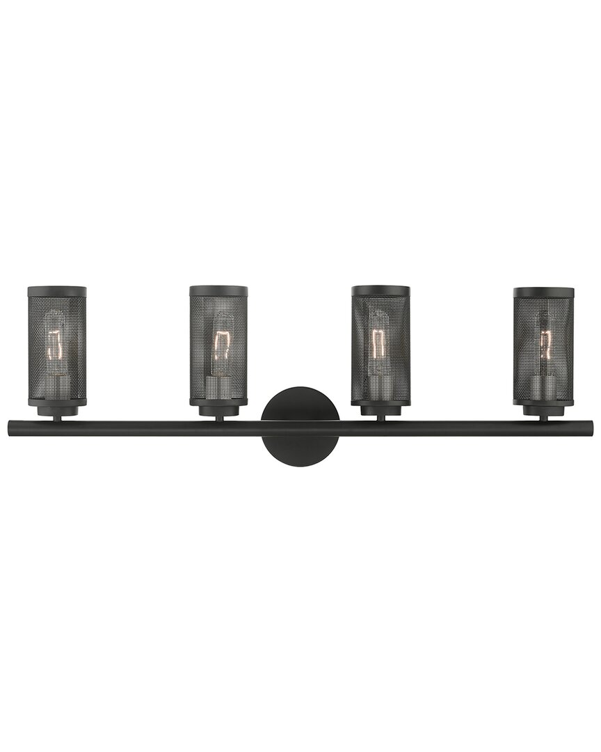 Livex Lighting 4-light Black With Brushed Nickel Accents Vanity Sconce