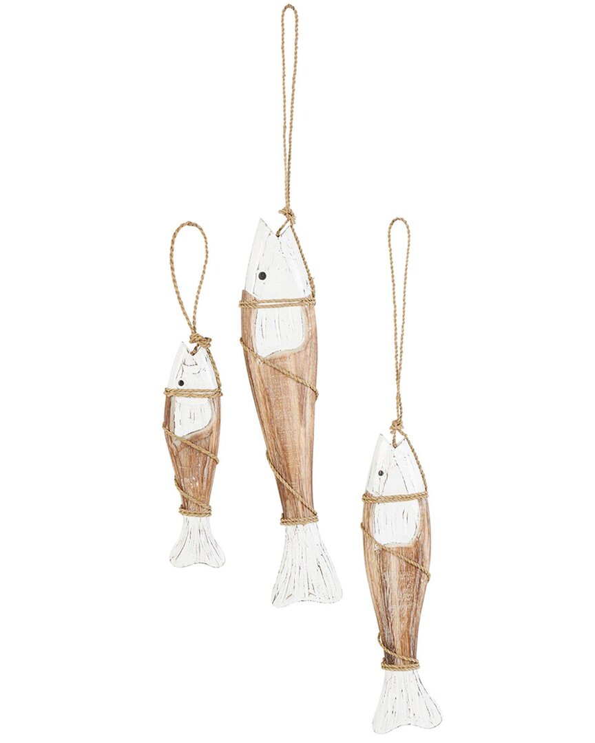 Peyton Lane Coastal Wood Wall Decor Set In Brown