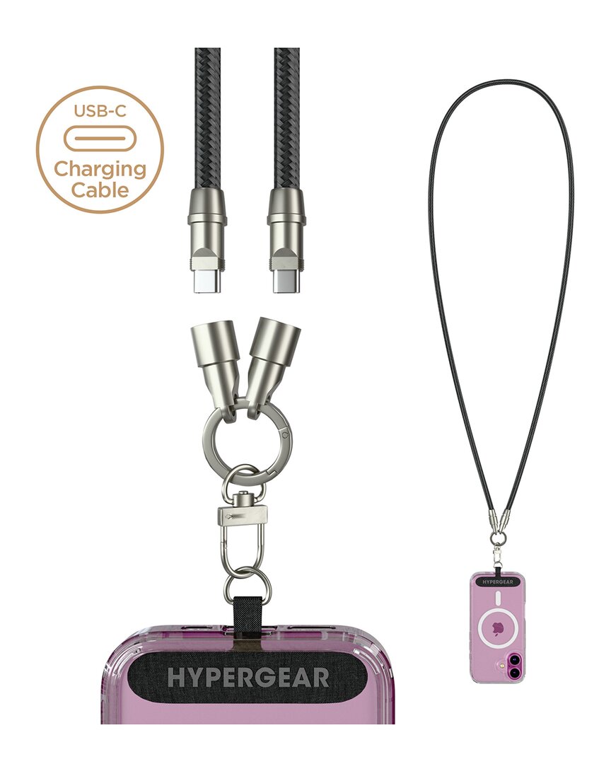 Hypergear 2-in-1 Universal Crossbody/charging Cable In Brown