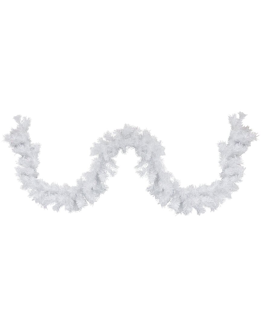 Northern Lights Northlight 9ft X 10in Icy White Iridescent Spruce Artificial Christmas Garland - Unlit In White
