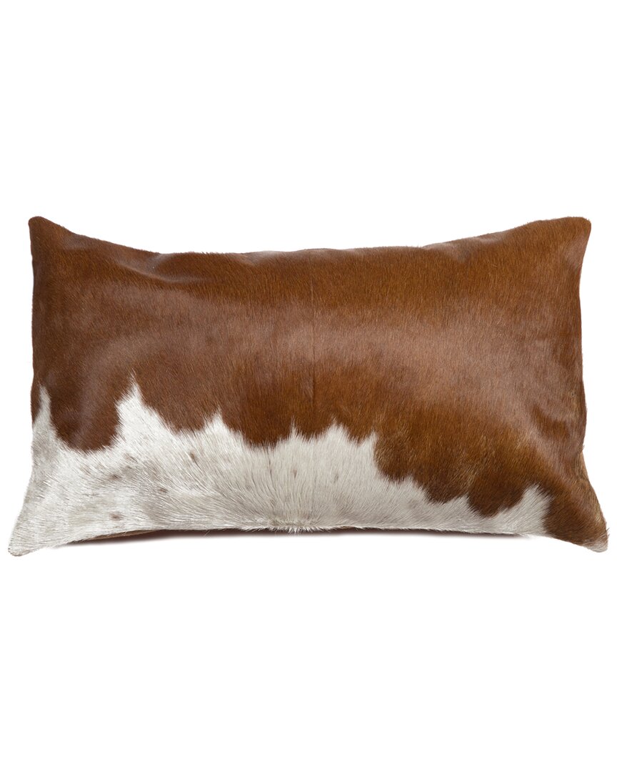 Natural Group Torino Kobe Cowhide Pillow In Brown