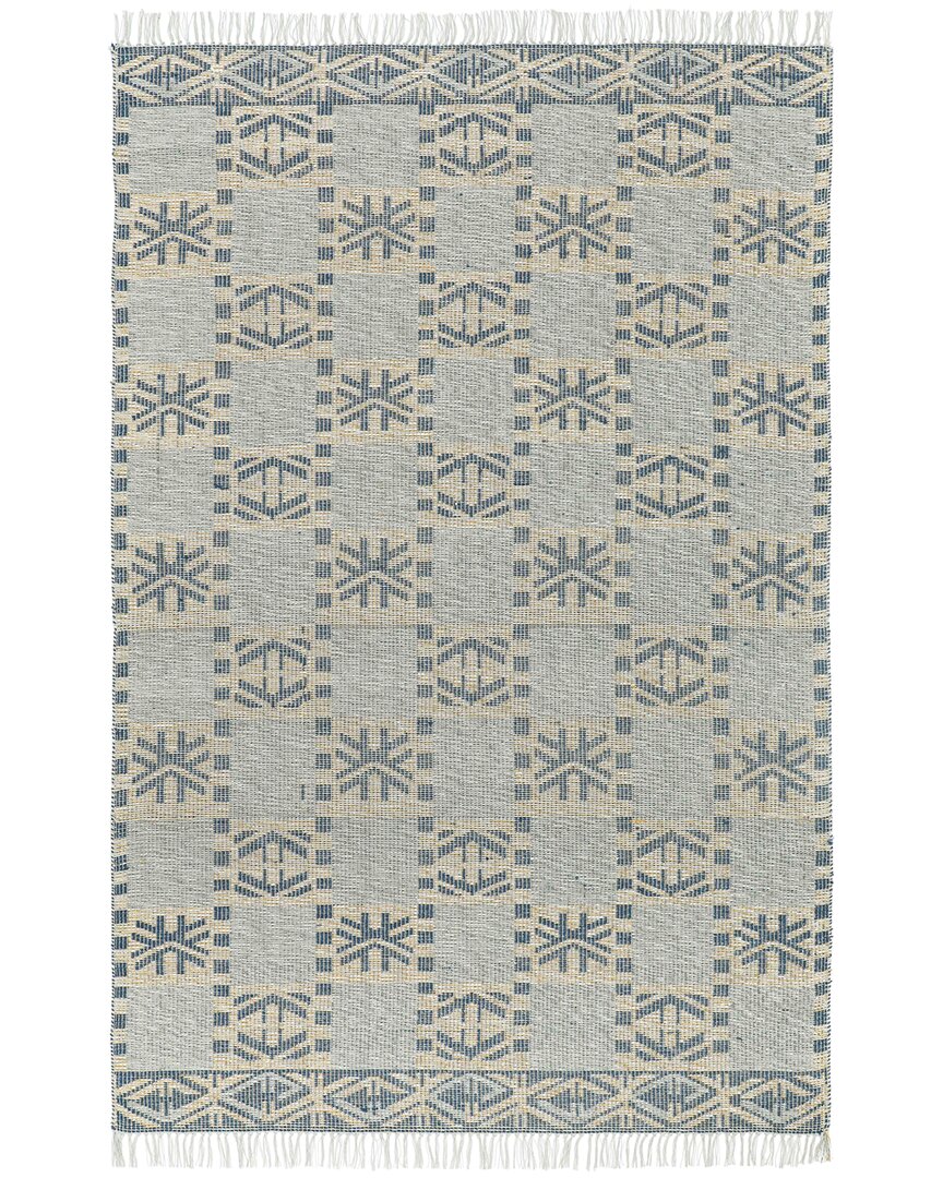 Obeetee Flatweave Aurora Wool Rug In Blue