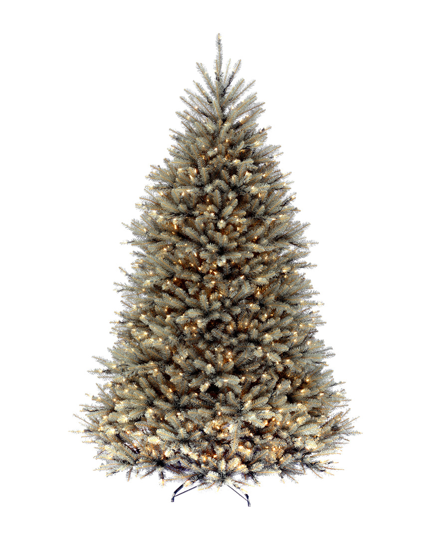 National Tree Company 7.5ft Dunhill Blue Fir Hinged Tree With 750 Clear Lights