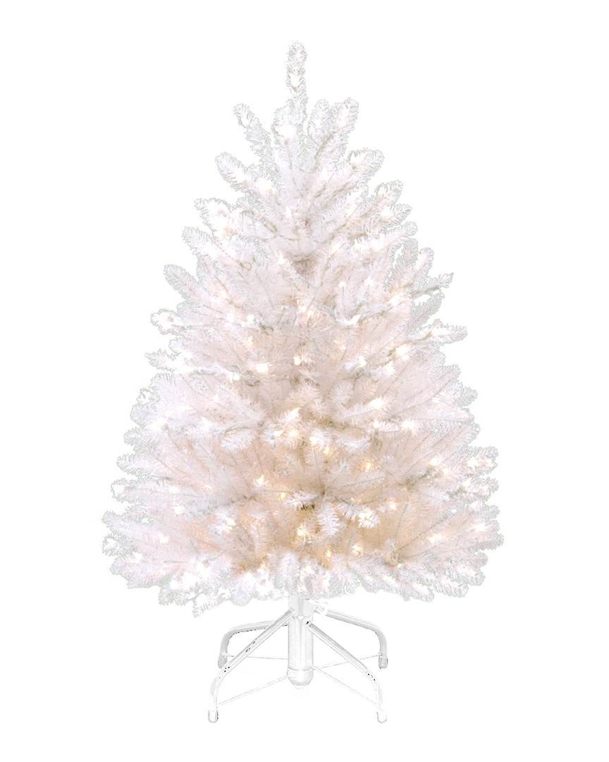 National Tree Company 4.5' Dunhill White Fir Tree With 450 Clear Lights