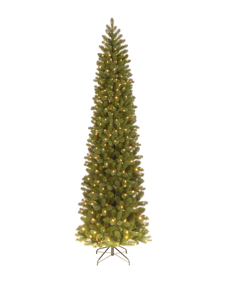 National Tree Company 9ft Feel Real Douglas Fir Pencil Slim Tree With Lights