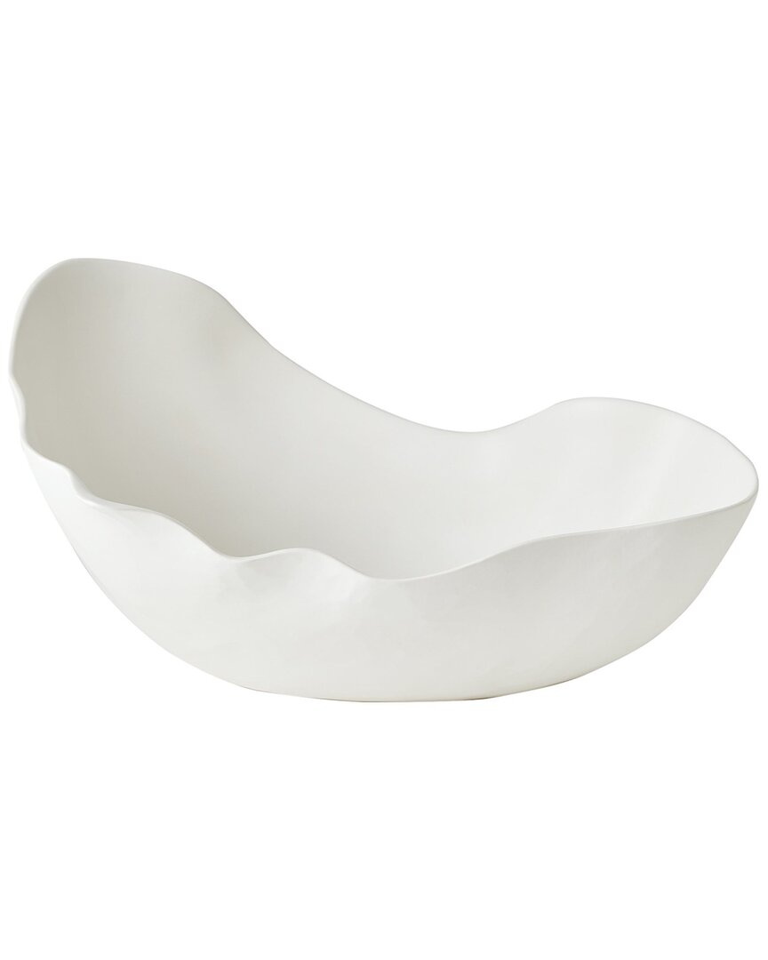 Global Views Large Horn Bowl In White