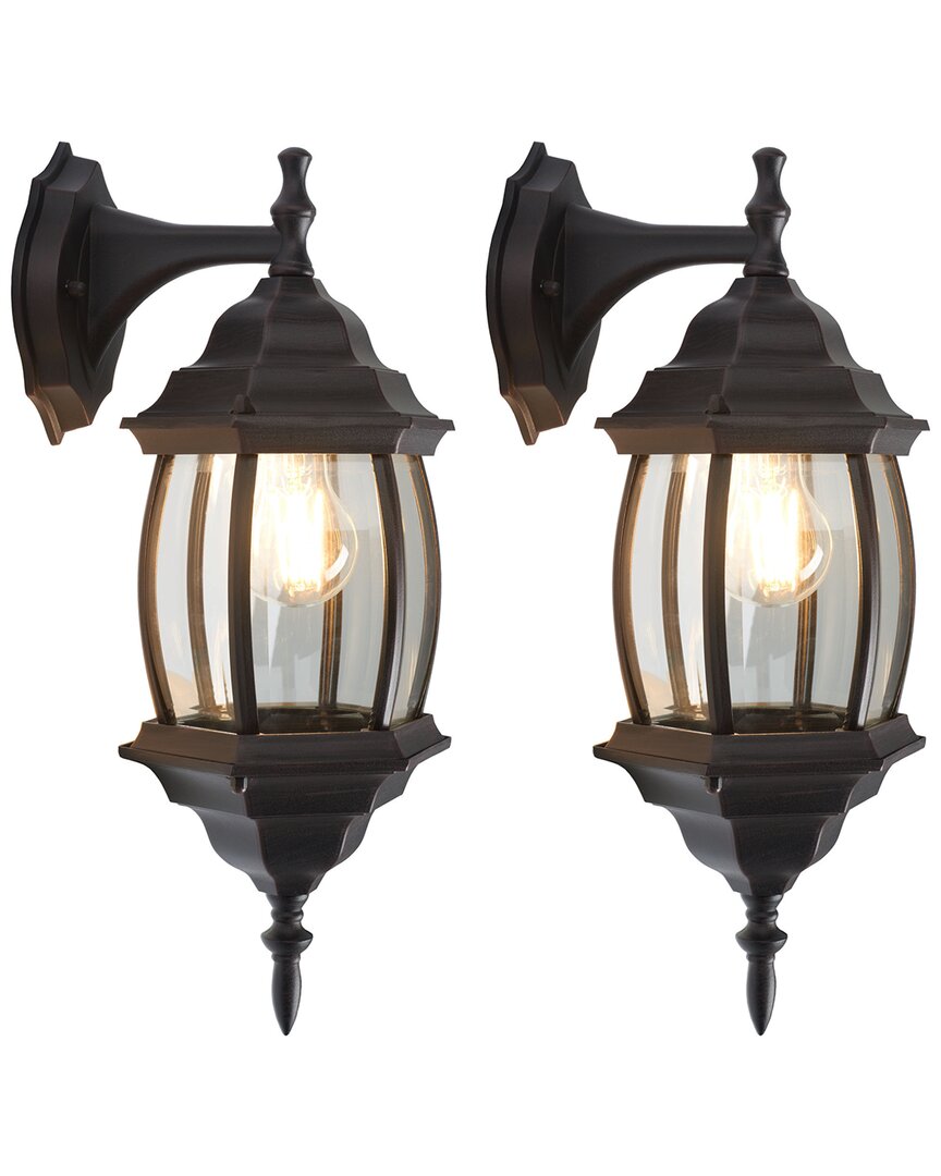 Safavieh Grazia 6.5in Outdoor Sconce Set Of 2 In Gold