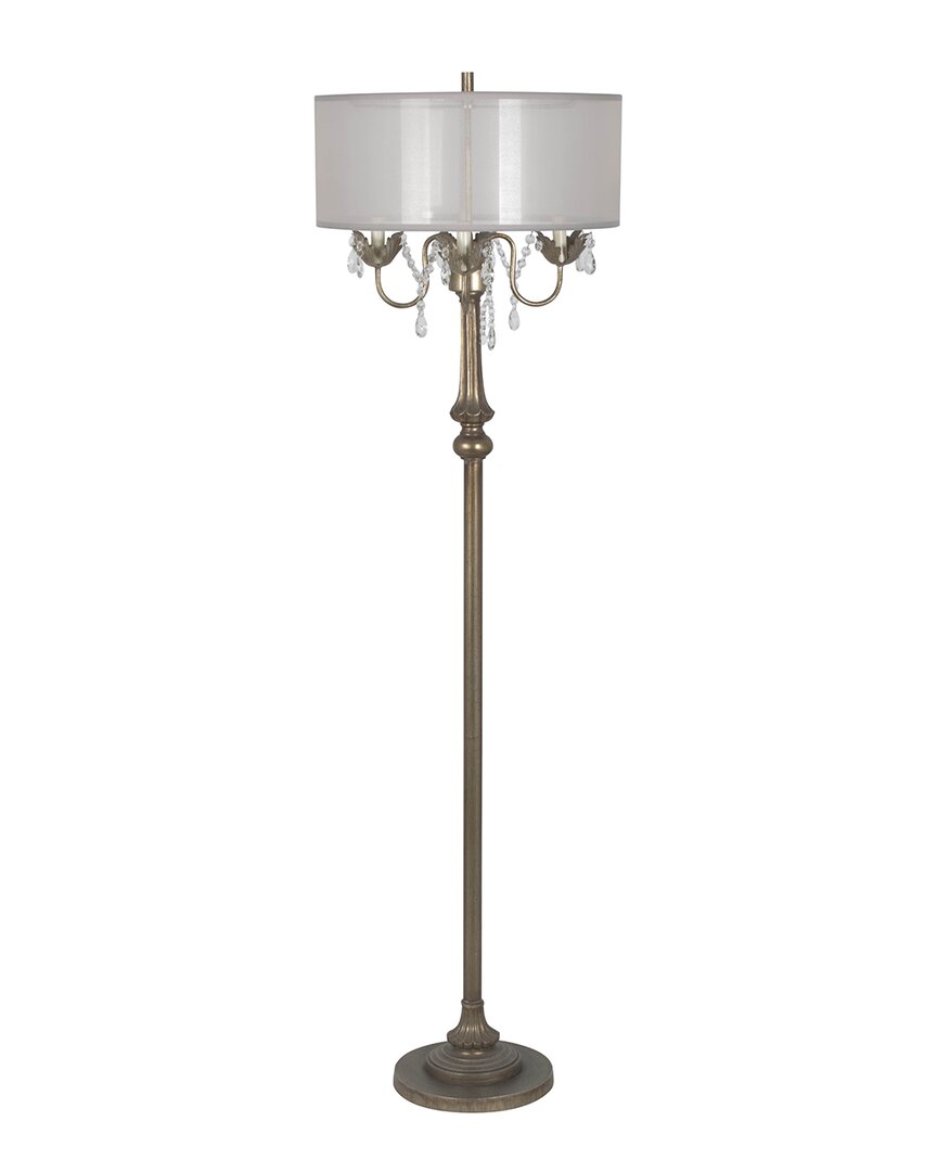 Lamps Per Se 65in Polyresin Floor Lamp With Linen Shade