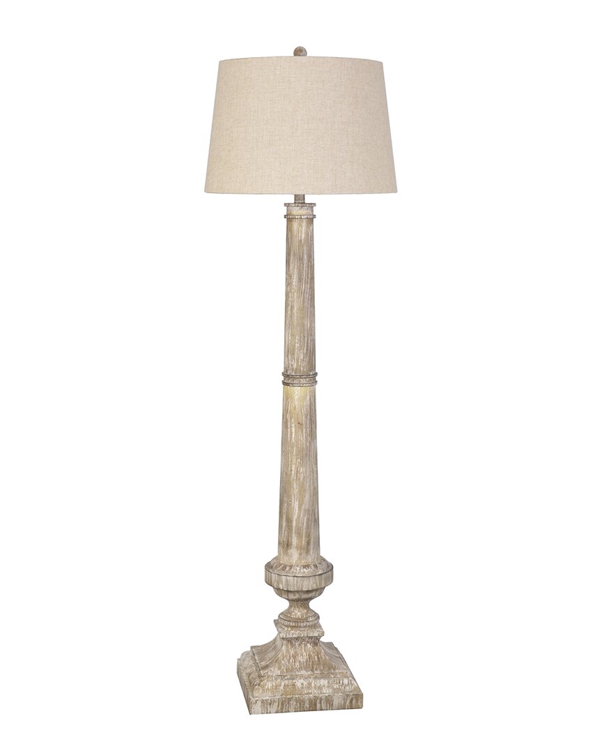 Lamps Per Se 62in Polyresin Floor Lamp With Linen Shade