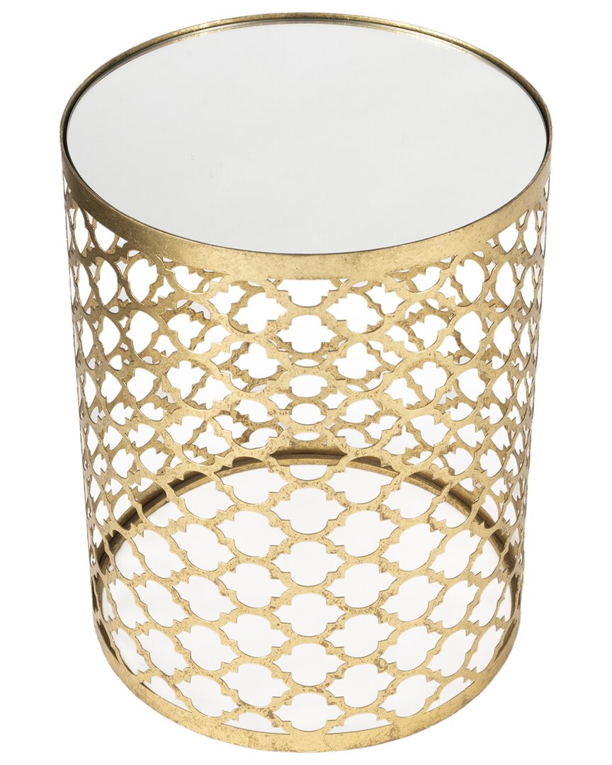 Butler Specialty Company Corselo Mirrored & Metal Accent Table In Gold