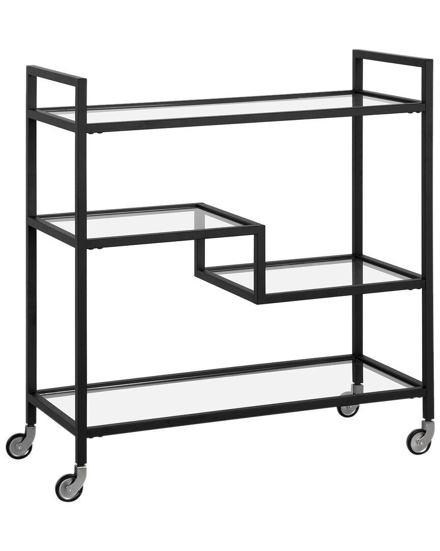 Abraham + Ivy Lovett Rectangular Bar Cart In Black