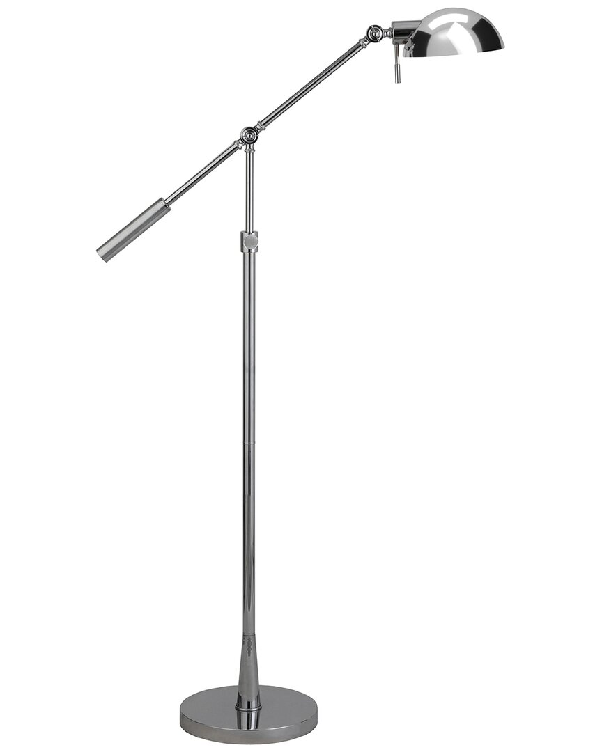 Abraham + Ivy Dexter Height Adjustable/tilting Floor Lamp In Silver