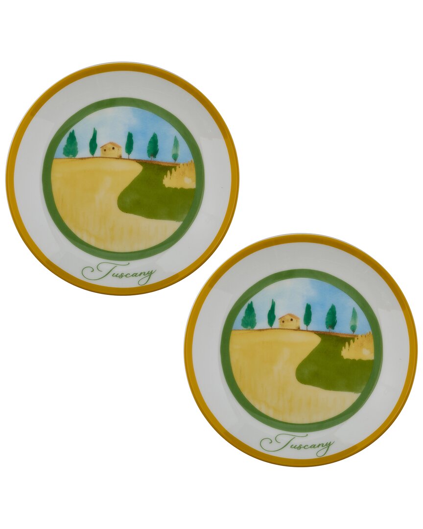 Rosanna Set Of 2 The Grand Tour Italy 6in Plates In Multi