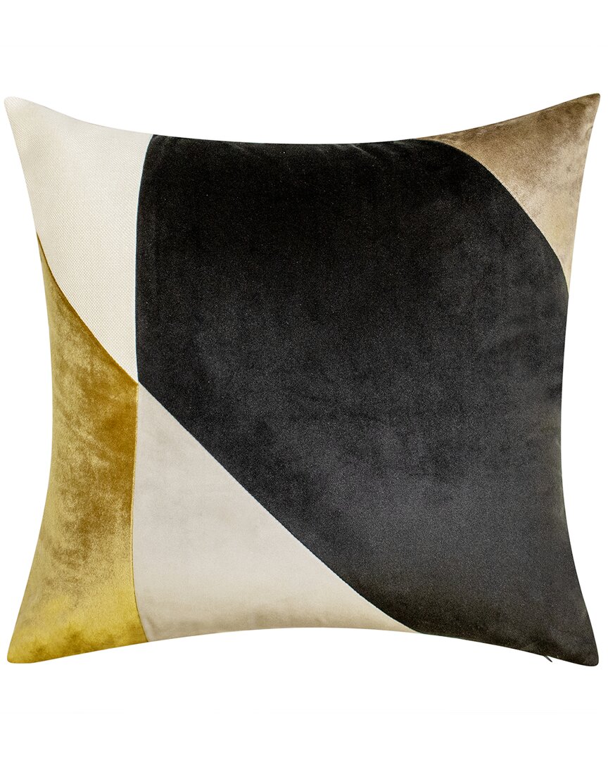 Shop Edie Home Edie@home Angular Colorblock Square Decorative Pillow In Brown