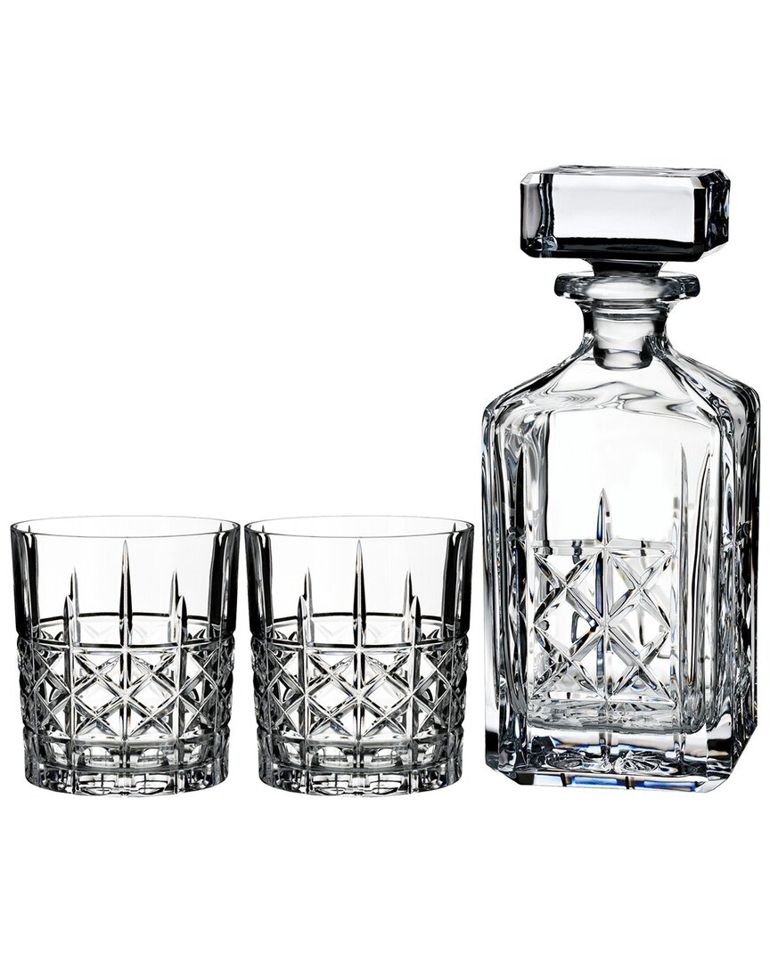 Waterford Marquis By 3pc Brady Decanter & Dof Set In Transparent