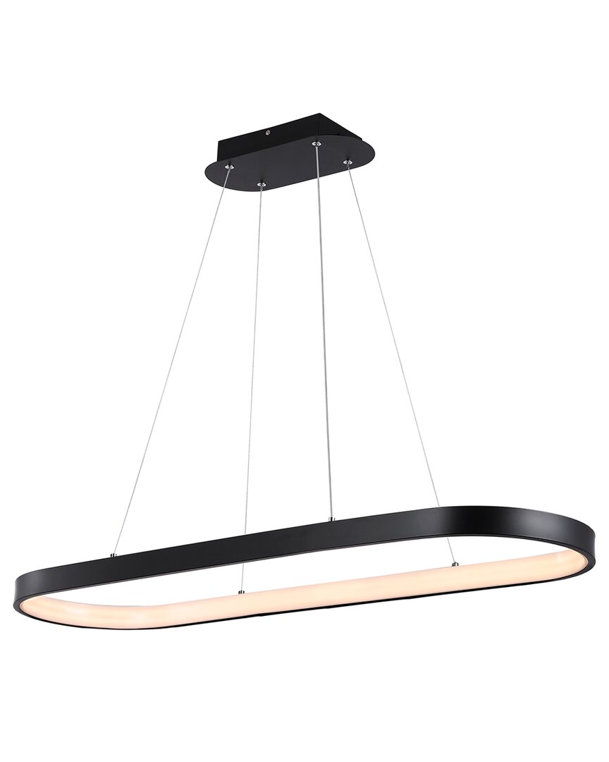 Jonathan Y Nolan 38in Modern Bohemian Iron Linear Integrated Led Pendant In Black