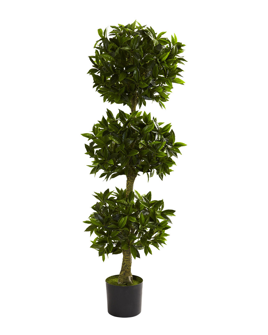 Nearly Natural Triple Bay Leaf Topiary Uv Resistant