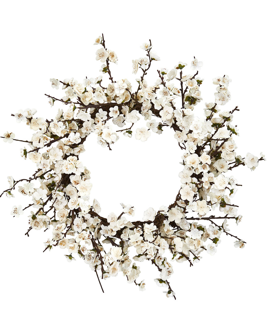Nearly Natural Plum Blossom Wreath