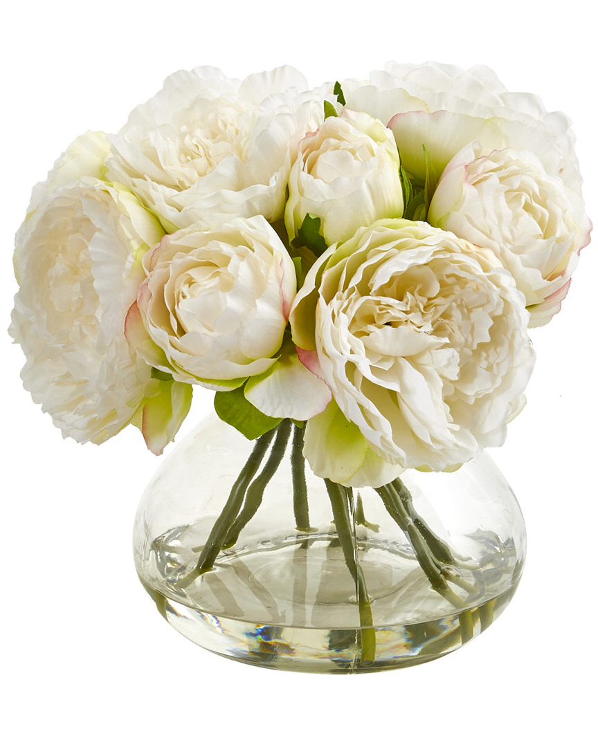 Shop Nearly Natural Peony Artificial Arrangement In Vase