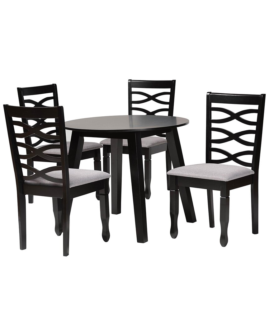 Baxton Studio Leda Modern Wood 5pc Dining Set
