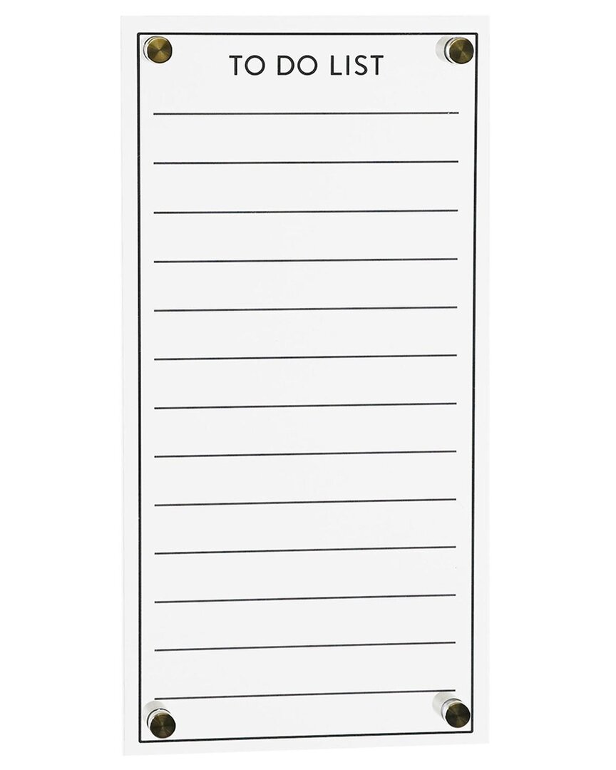 Melrose International Acrylic Dry Erase To-do List In White
