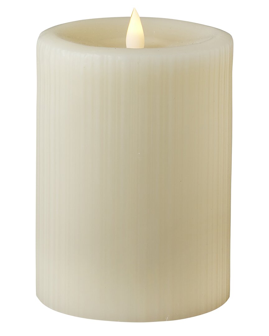 Seasonal Llc Esme Fine Ribbed Motion Flameless Candle In White
