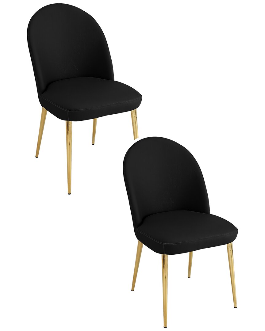 Pangea Home Gold Vera Set Of 2 Chairs In Black
