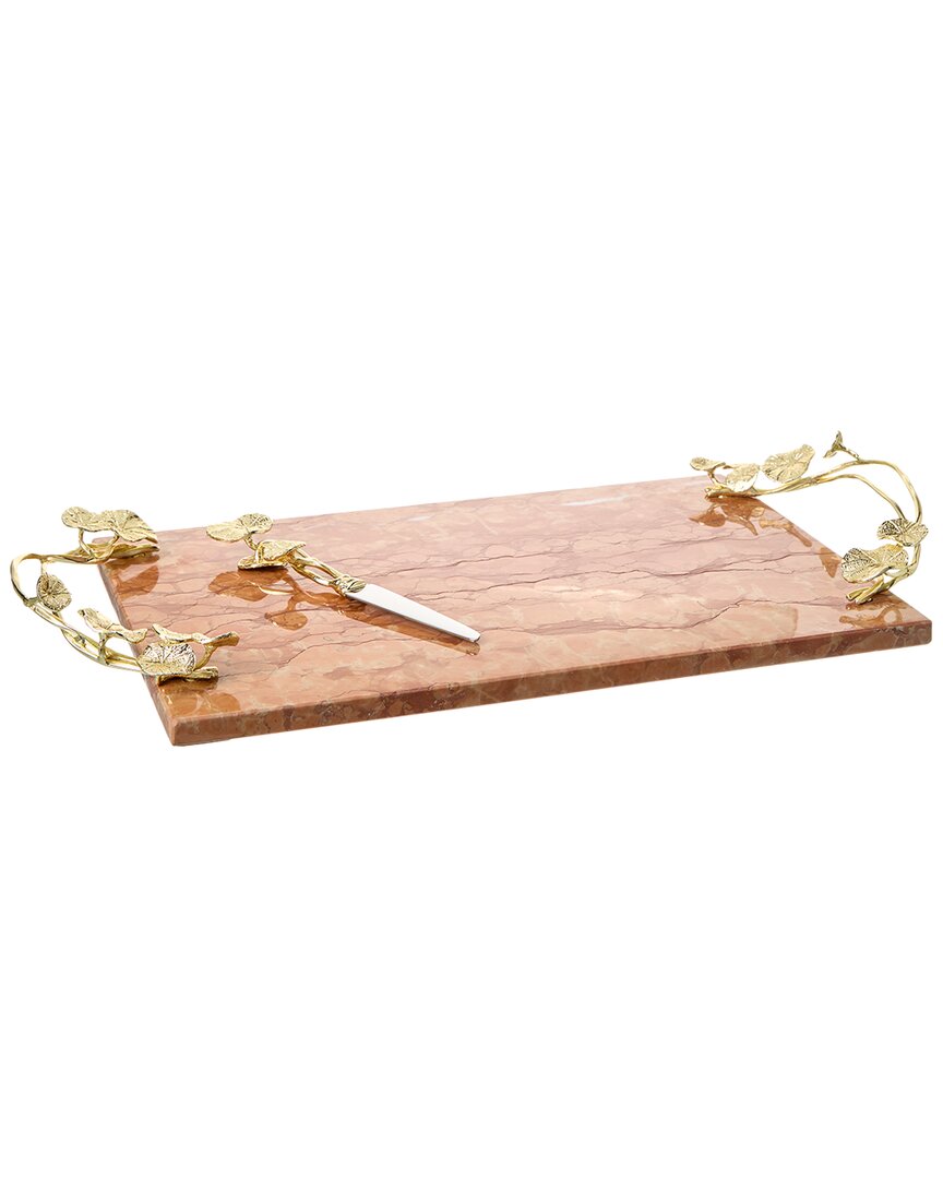Michael Aram Monet's Garden Cheeseboard & Knife In Gold