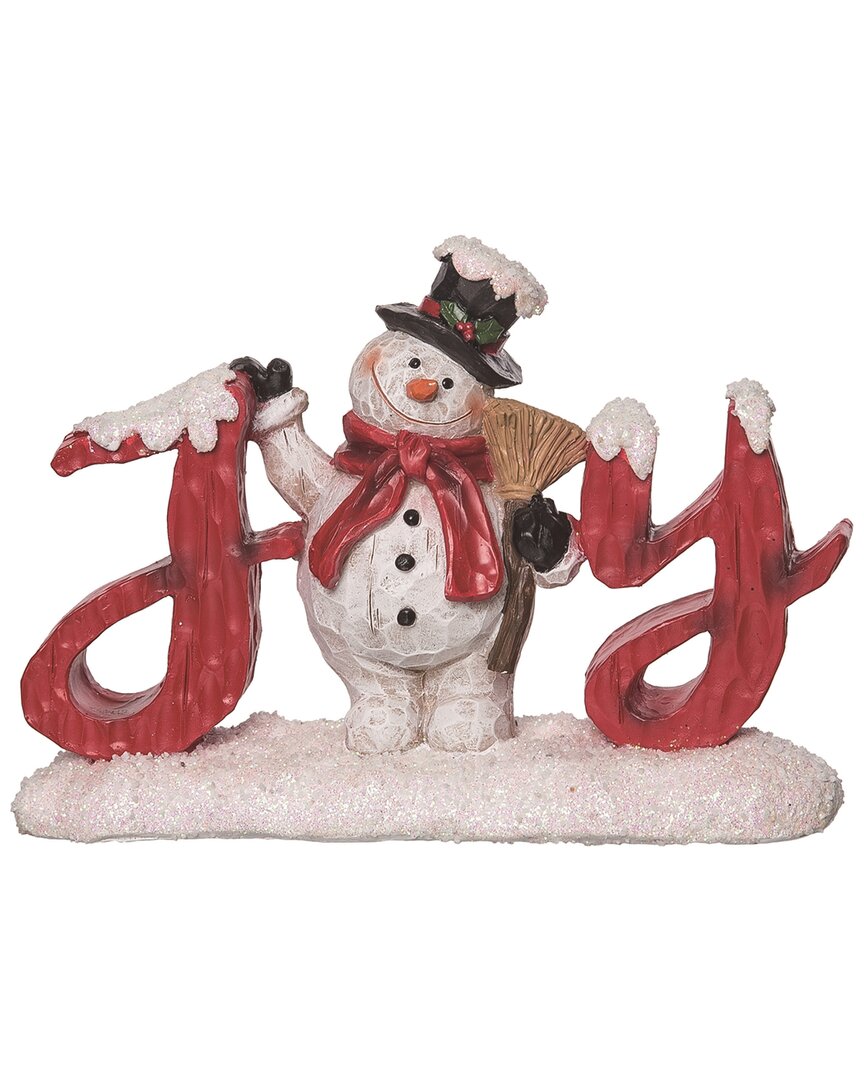 Shop Transpac Resin 8in Multicolor Christmas Snowman Joy Figurine