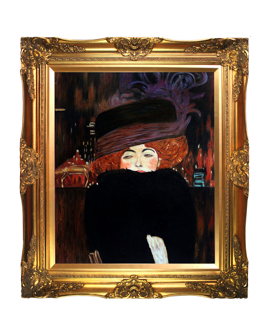 Overstock Art Lady With Hat And Feather Boa By Gustav Klimt