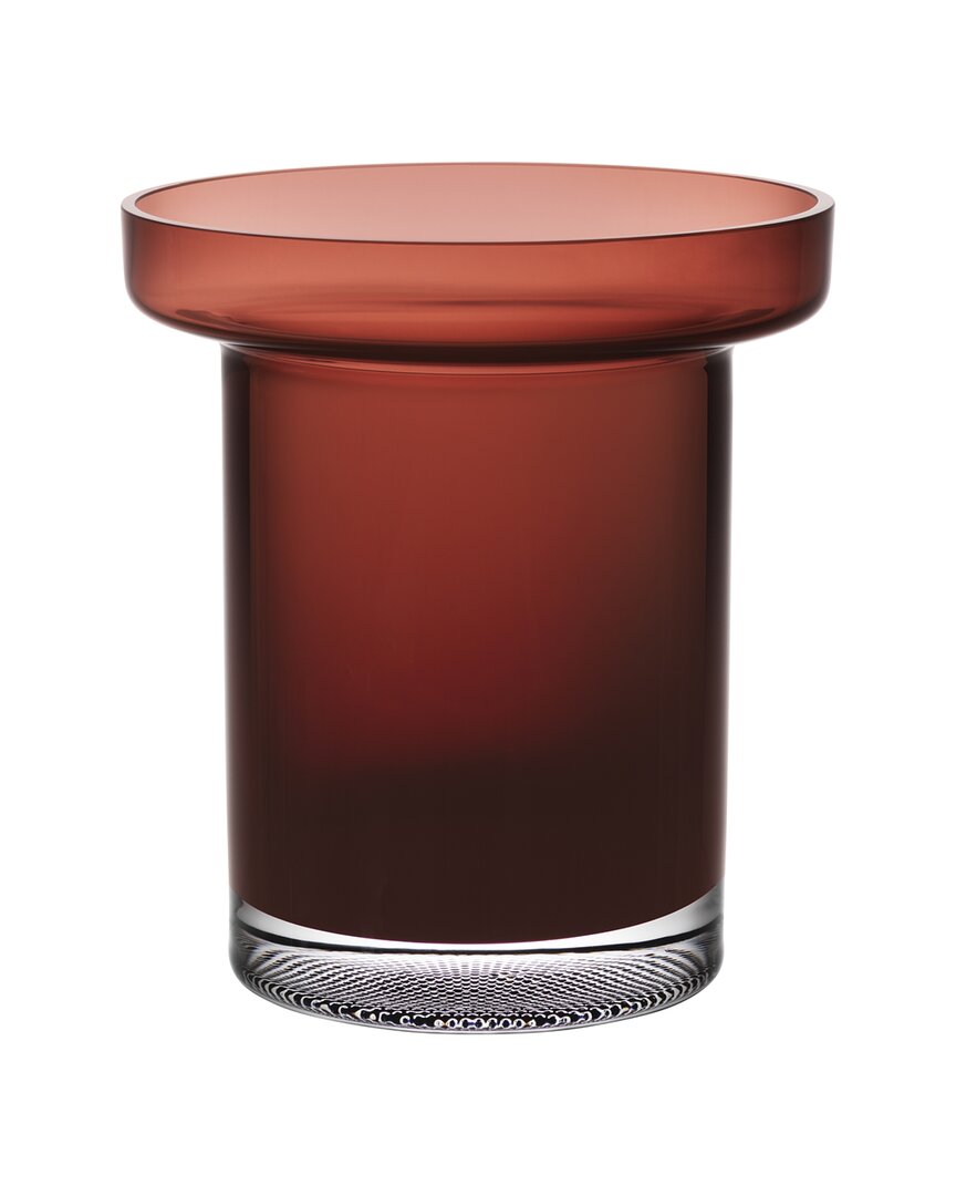 Shop Kosta Boda Limelight Burgundy Low Vase In Red