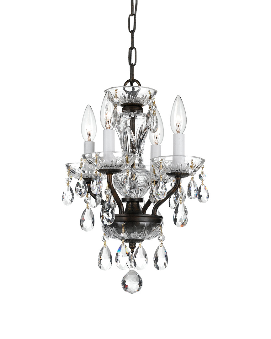 Crystorama Traditional Crystal 4-light English Bronze Mini Chandelier