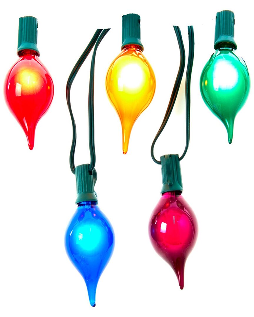 Kurt Adler Ul 10-light G45 Multi Teardrop Light Set In Multi