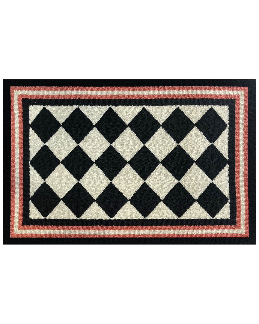 The Rug Market Harlequin Border Indoor/outdoor Doormat In Orange
