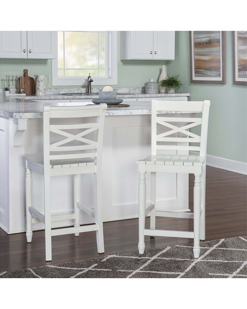 Linon Asher Counter Stool In White