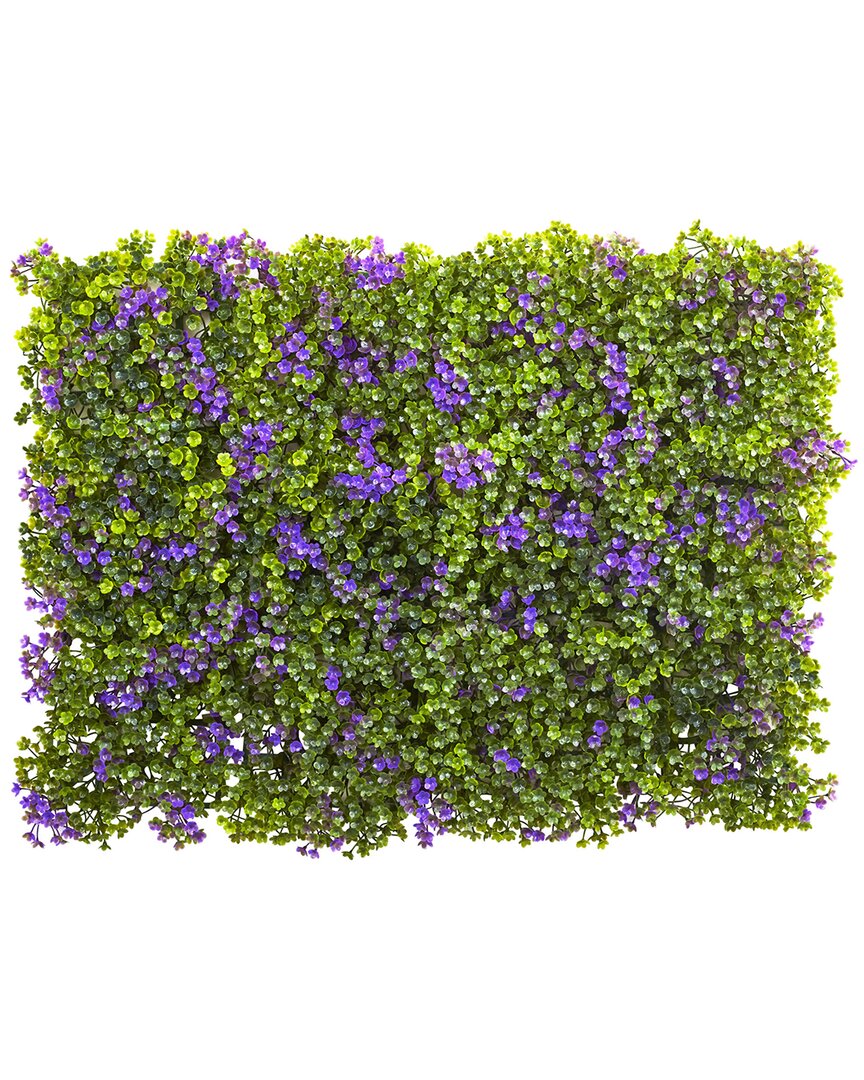 Nearly Natural 6x6" Purple And Green Clover Mat, Set Of 12