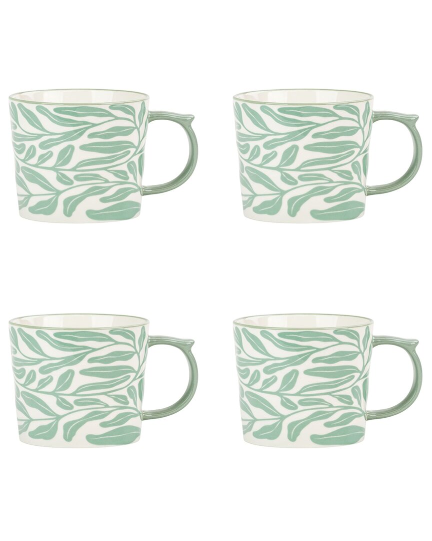 10 Strawberry Street Set Of 4 Madison Mugs, Kelp