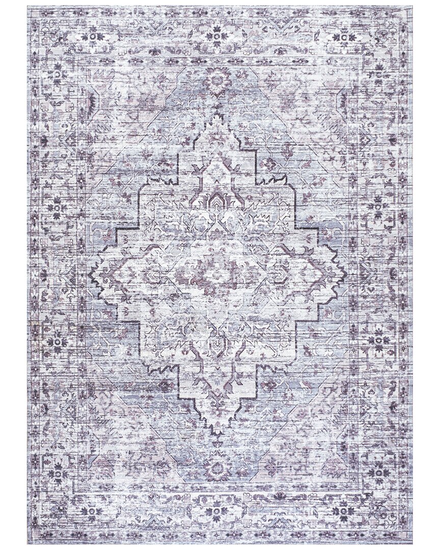 Shop Jonathan Y Didim Medallion Machine Washable Rug In Grey