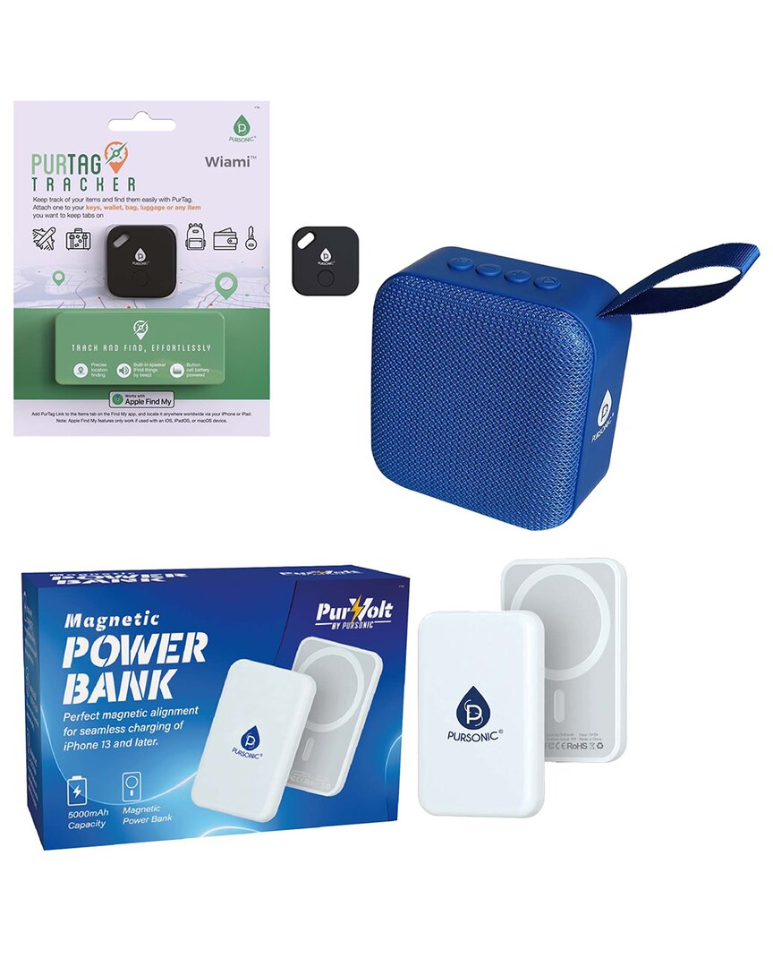 Pursonic Magnetic Wireless Power Bank In Blue