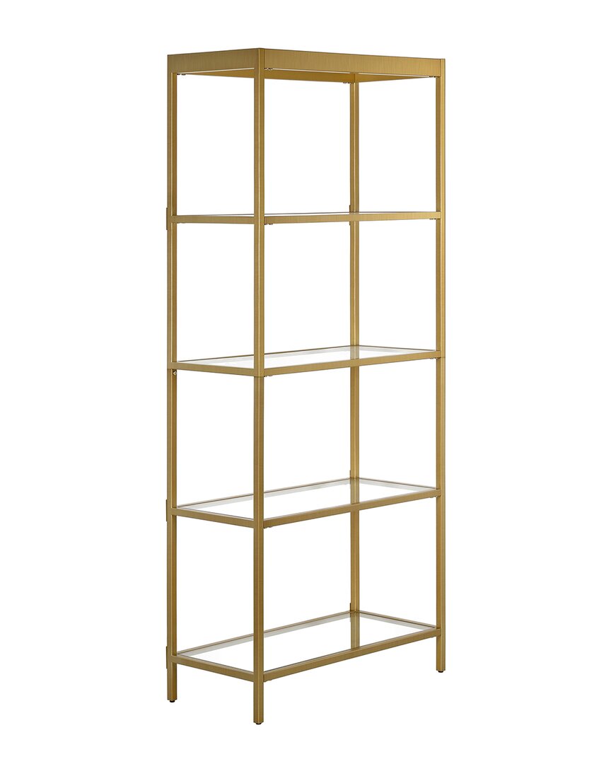 Abraham + Ivy Alexis 30in Wide Brass Finish Bookcase In Gold