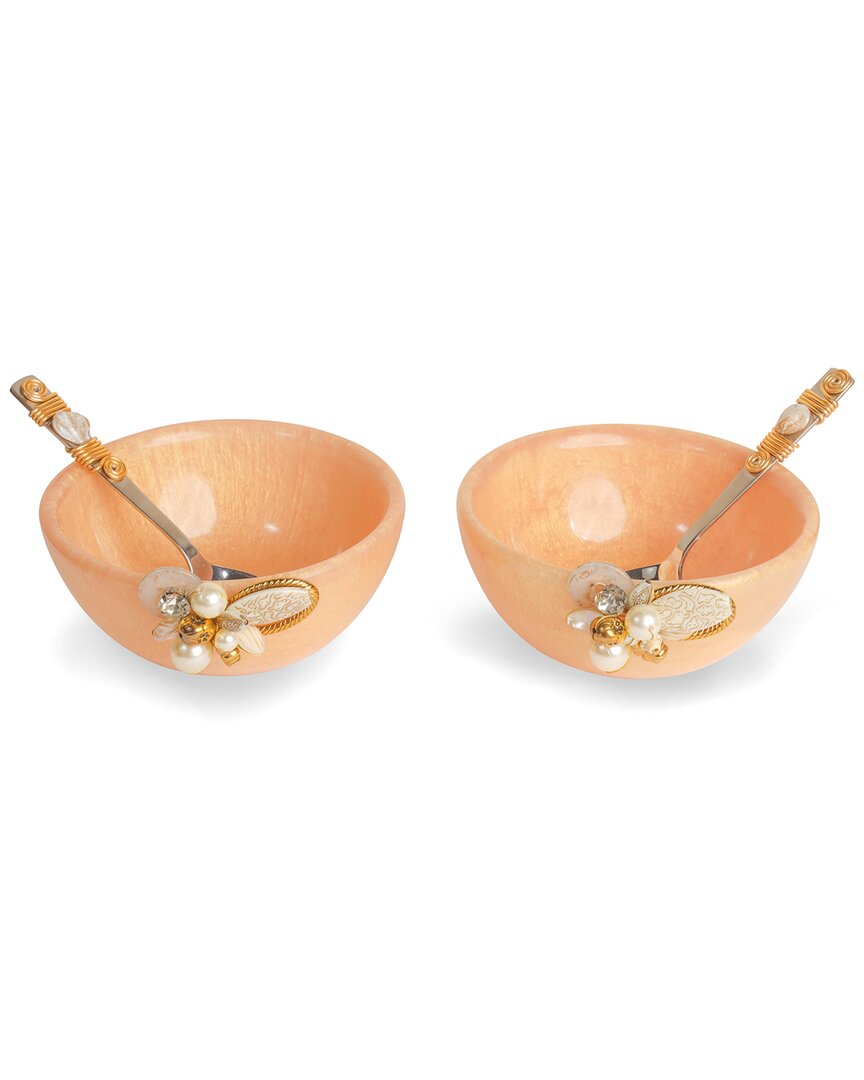 Tiramisu Pink Decorative Snack Bowls (set Of 2)