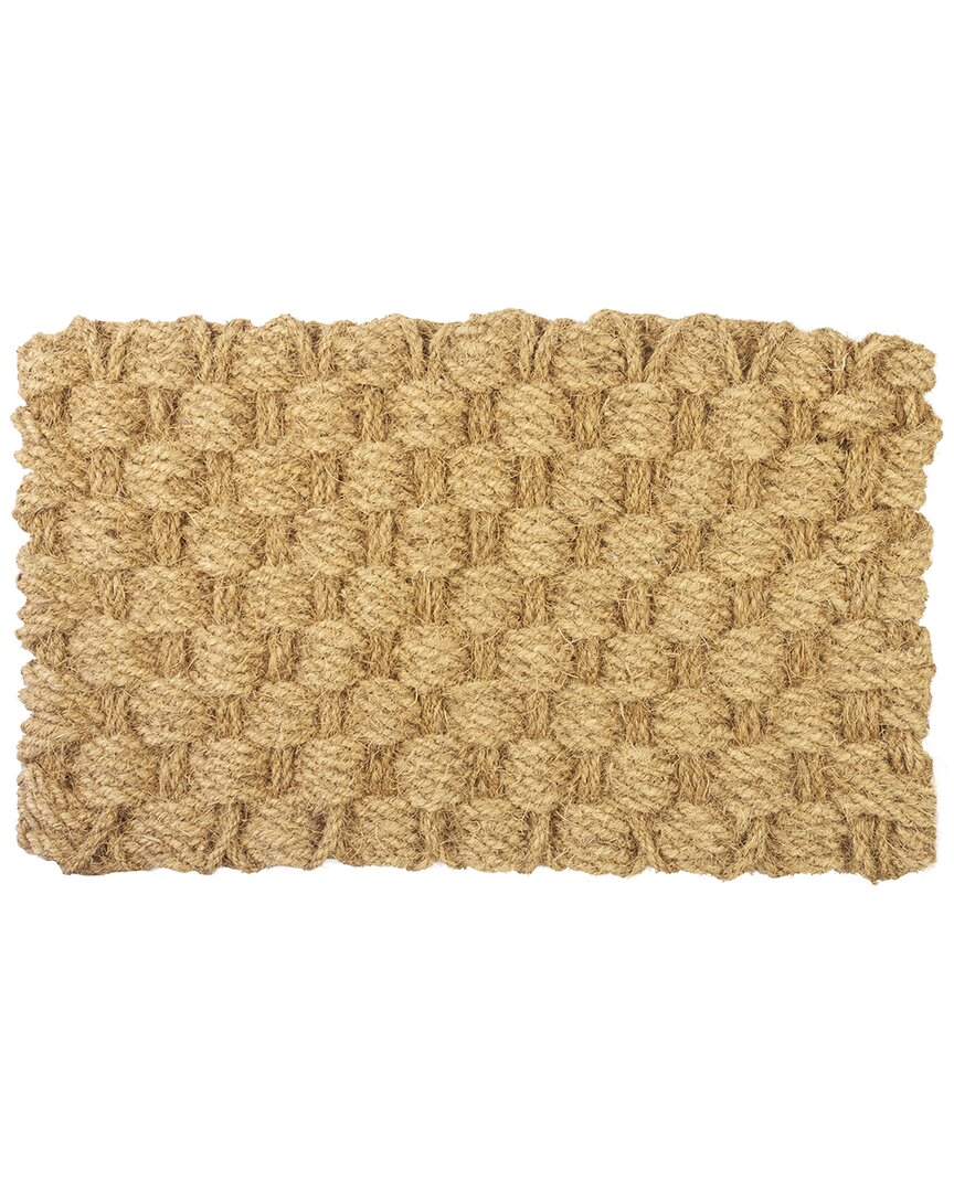 Entryways Basket Weave Extrathick Woven Coconut Fiber Doormat In Natural