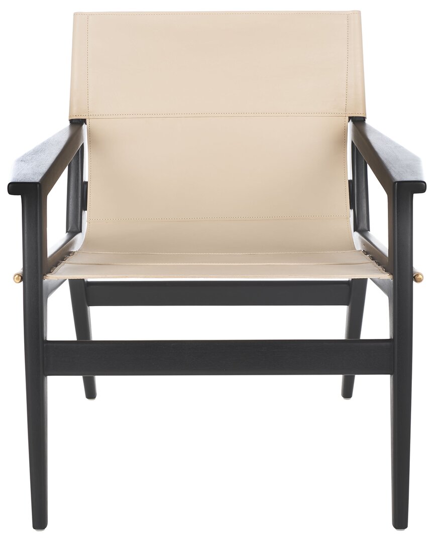 Safavieh Couture Culkin Leather Sling Chair In Black