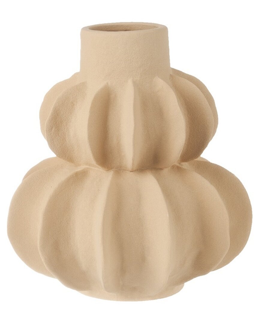Bidkhome Ceramic 3d Printed Vase In Brown