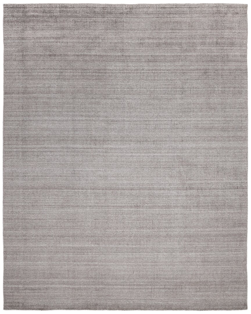 Solo Rugs Sanam Contemporary Striped Hand-loomed Wool-blend Area Rug In Brown
